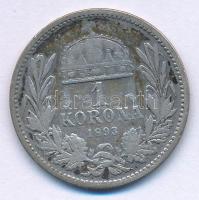 1893KB 1K Ag "Ferenc József" T:F patina Adamo K5