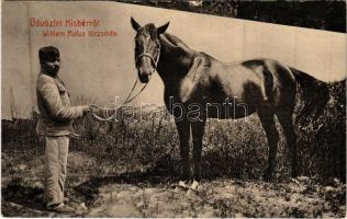 1909 Kisbér, William Rufus törzsmén. Haftl Kálmán kiadása 2043. (W.L. ?) (gyűrődés / crease)