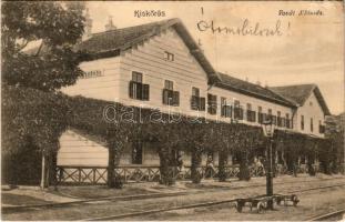 1907 Kiskőrös, vasútállomás. Majoros és Szekulesz kiadása (lyuk / pinhole)