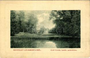 1916 Lovasberény, Gróf Cziráky kastély park. 6370. (W.L. ?) (kis szakadás / small tear)