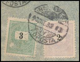 1898 Budapesti Rabsegélyző Egylet levele 2kr + 3kr bérmentesítéssel, Ismeretlen." jelzéssel vis...