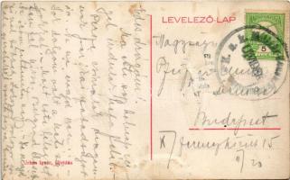 Újvidék, Novi Sad; Ferenc József tér, városháza, Szentháromság szobor, villamos, Kovács József üzlet...