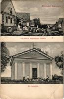 1908 Ipolyszele, Zelene (Poltár); Fő utca, evangélikus templom, Hangya szövetkezet üzlete és saját kiadása / main street, Lutheran church, cooperative shop (EB)