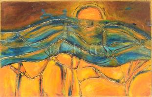 Jelzés nélkül: Áramlás. Vegyes technika, vászon. 40x60 cm.