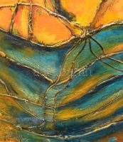 Jelzés nélkül: Áramlás. Vegyes technika, vászon. 40x60 cm