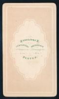 cca 1863 Két fiatal fiú portréja, vizitkártya Strelisky Náthán (1818-1864) pesti műterméből (Háromko...