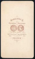 cca 1870 Anya és lánya portréja, vizitkártya Strelisky Lipót (1816-1905) pesti műterméből, 10,5x6 cm