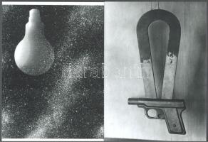 cca 1938 Man Ray (1890-1976) amerikai fotóművész, a dadaizmus és a szürrealizmus egyik meghatározó művészének alkotásai (Elektromosság; Iránytű), 2 db modern nagyítás, jelzés nélkül, 21x15 cm