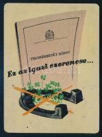 1955 ,,Ez az igazi szerencse...", Országos Takarékpénztár (OTP) fém kártyanaptár, 9,5x7 cm