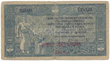 Jugoszlávia / Szerb-Horvát-Szlovén Királyság 1919. 10D piros "40K" felülbélyegzéssel, &quo...