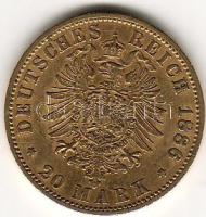 D. Reich/Poroszország 1886 20M 7,965g  arany I. Wilhelm T:3+ aranyáron !