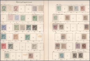 Kuba 1873-1916 Klasszikus és régi bélyegek 6 db házi készítésű albumlapon