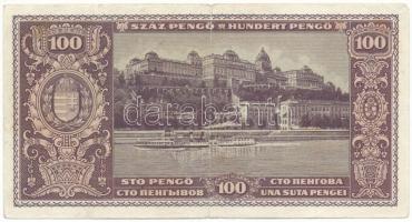 1945. 100P "E 040 007436", "BÜNTETÉS" szónál "N" felett NINCS lemezhib...