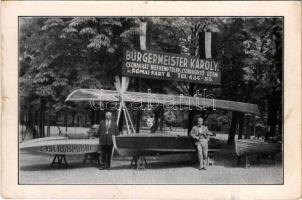 Budapest III. Bürgermeister Károly féle csónakház, weekend telep és csónaképítő üzem. Kiadja Germ Károly, Római part 8. (szakadás / tear)