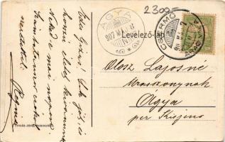 1907 Borosjenő, Borosineu, Ineu; Takarékpénztári épület, könyvnyomda. Ungár Jenő kiadása / savings b...