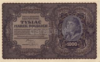 Lengyelország 1919.8.23. 1000M (2x) egymásutáni sorszámmal T:II+ Csak egyszer hajtva, alig látható t...