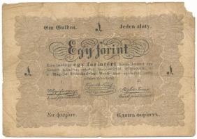 1848. 1Ft "Kossuth bankó" T:VG, pici lyukak, sarokhiány Adamo G104