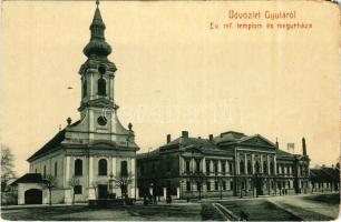 Gyula, Református templom és megyeháza. W.L. 1571. (EM)