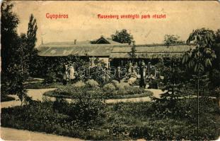 1910 Gyopáros (Orosháza), Rosenberg vendéglői park részlet. W.L. Bp. Wigner Géza kiadása (fa)