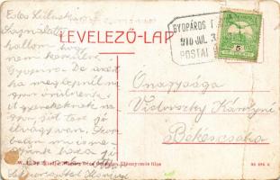 1910 Gyopáros (Orosháza), Rosenberg vendéglői park részlet. W.L. Bp. Wigner Géza kiadása (fa)