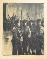 Ék Sándor (1902-1975): Őszirózsás forradalom. litográfia, papír. Jelzett. 49x39.