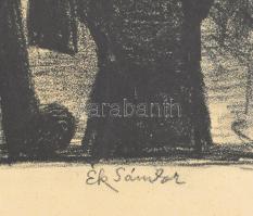 Ék Sándor (1902-1975): Őszirózsás forradalom. litográfia, papír. Jelzett. 49x39