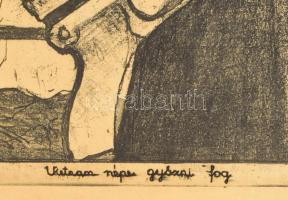 Ék Sándor (1902-1975): Vietnam népe győzni fog. Aquatinta, rézkarc, papír, jelzett, kartonra kasíroz...