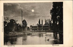 Kolozsvár, Cluj; Sétatéri tó este holdfényben. Kováts P. Fiai kiadása / lake (EB)