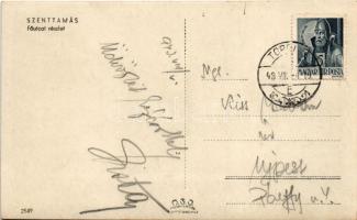 1943 Szenttamás, Bácsszenttamás, Srbobran; Fő utca, templom, automobil / main street, church, automo...