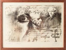 Éri Jenő Tamás (1958-): "Vetettem violát" (Bartók Béla), 2007. Rézkarc, papír, jelzett, üv...