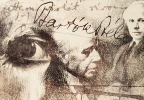 Éri Jenő Tamás (1958-): "Vetettem violát" (Bartók Béla), 2007. Rézkarc, papír, jelzett, üv...