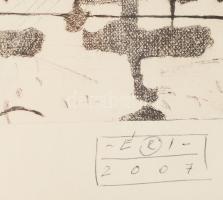 Éri Jenő Tamás (1958-): "Vetettem violát" (Bartók Béla), 2007. Rézkarc, papír, jelzett, üv...