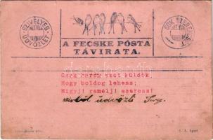 Szívélyes üdvözlet - Sok szerencsét! A Fecske Posta távirata / Telegraph of the swallow post (EB)