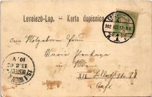 1902 Eszék, Osijek, Essegg; Duga ulica / utcakép, üzletek,G. Knittel kiadása / street view, shops (E...