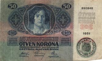 1902-13. 20K (2x), 50K (1x), 1000K (1x) mindegyik román ellenbélyegzővel T:III,IV