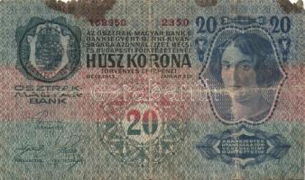 1902-13. 20K (2x), 50K (1x), 1000K (1x) mindegyik román ellenbélyegzővel T:III,IV