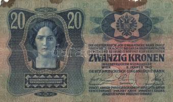 1902-13. 20K (2x), 50K (1x), 1000K (1x) mindegyik román ellenbélyegzővel T:III,IV