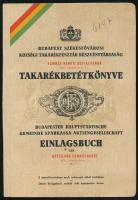 1938 Budapest Székesfővárosi Községi Takarékpénztár betétkönyv.