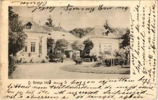1903 Oláhbrettye, Comuna Bretea Romana; Horváth kúria, kastély. Négy saroktornyos kúriája 19. századi épület, ma a polgármesteri hivatal működik benne / castle, mansion (EB)