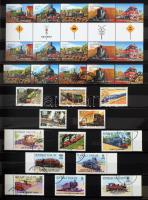 Vasút motívum gyűjtemény 16 lapos A4 berakóban, benne rengeteg tengerentúli sor és blokk, kevés magyar. Szépen rendezett, javarészt pecsételt anyag.