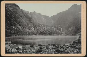 cca 1890 Magas-Tátra, Központi Kárpátok. Halastó Stengel, keményhátú fotó 10,5x16,5 cm / High Tatras, vintage photo,