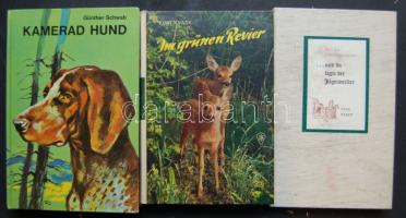 ~1965 3db német nyelvű vadászkönyv, mint: Kamerad Hund, Im grünen Revier és Und da sagte der Jägermeister, jó állapotban