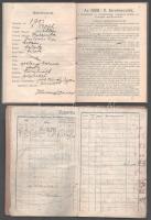 1917-1945 Vegyes régi okmányok: munkásigazolvány, szolgálati cselédkönyv, cserkészigazolvány (hiányo...