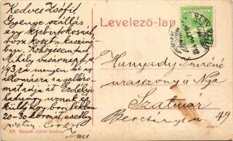 1914 Nagykálló, Református templom, elmegyógyintézet (tébolyda), Balkányi utca, látkép. Sarkadi Józs...