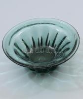 Pattantyús Gergely (1972): Zöldes tálka. 1999. anyagában színezett üveg, jelzés nélkül, hibátlan, d: 11 cm