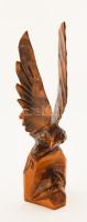 Turul szobor fiókával, faragott fa, festett, lakkozott 40 cm