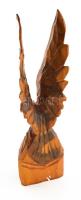Turul szobor fiókával, faragott fa, festett, lakkozott 40 cm