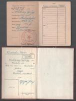 cca 1950-1970 Vegyes okmány tétel: MDP Falujáró igazolvány, Felszabadulási Jubileumi Emlékérem kitün...