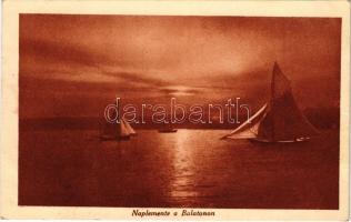 1927 Balaton, naplemente, vitorlások