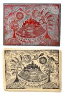 Tavaszy Noémi (1927-2018): 9 db fém nyomódúc-klisé, szlovákiai-felvidéki témában (Lőcse, Szepesvár, ...